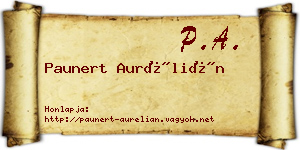 Paunert Aurélián névjegykártya
